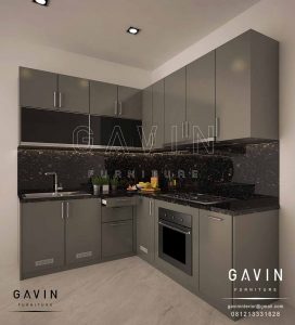 design lemari dapur minimalis modern finishing cat duco glossy project di Casajardin Q2682